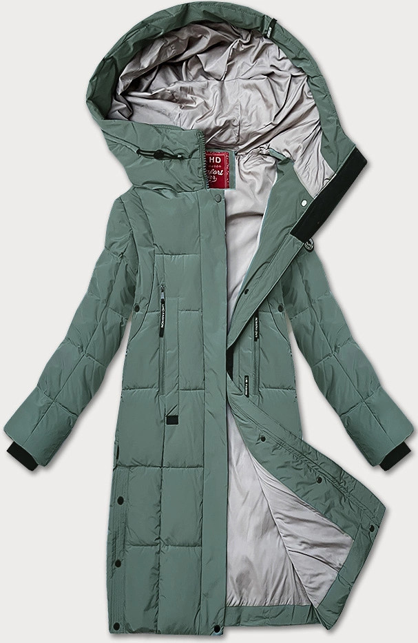 Šedo-zelená prešívaná dámska zimná bunda LHD (LHD-24572) odstíny zelené XXL (44)