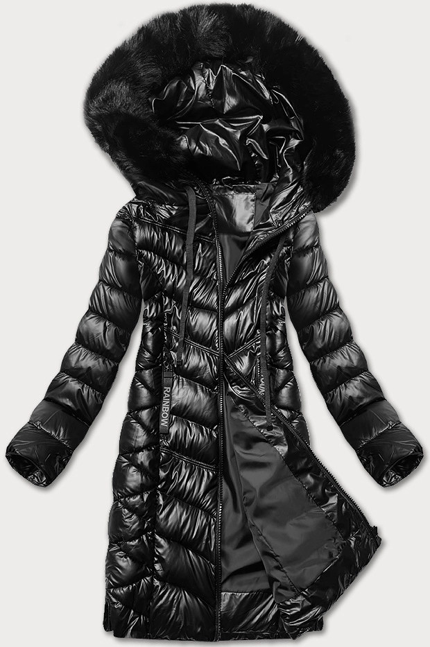 Čierna prešívaná dámska zimná bunda S'west (B8268-1) odstíny černé XXL (44)