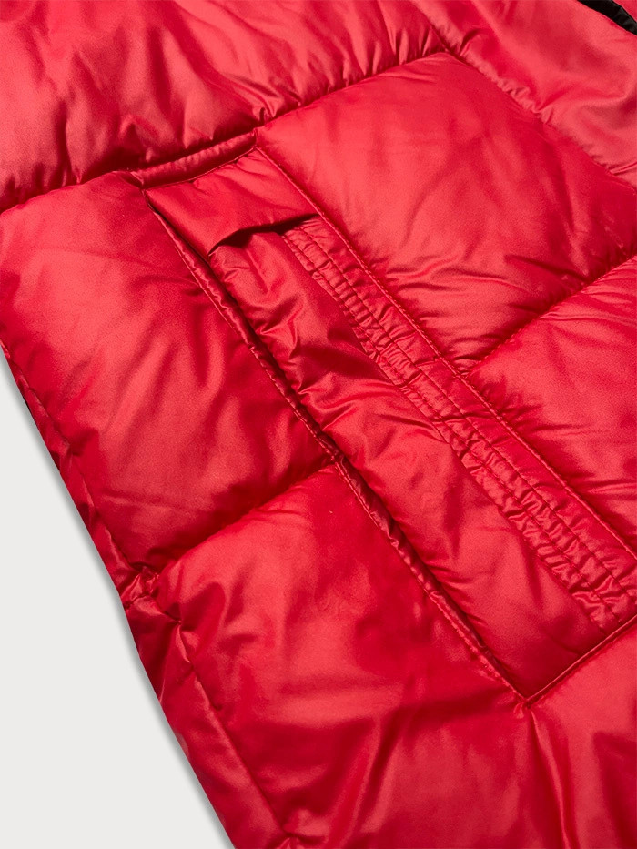 Červená dámska zimná bunda s kapucňou Glakate (LU-238001#) odstíny červené M (38)