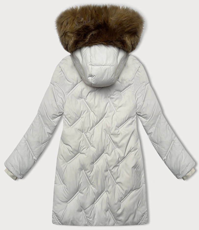 Zimowa kurtka damska ze ściąganymi bokami S'west jasny szary (R8295-26) odstíny šedé S (36)