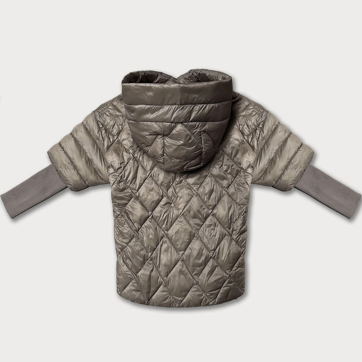 Tmavě béžová lehká dámská bunda s úpletovými rukávy Minority (M2-6701-62) odstíny béžové S (36)