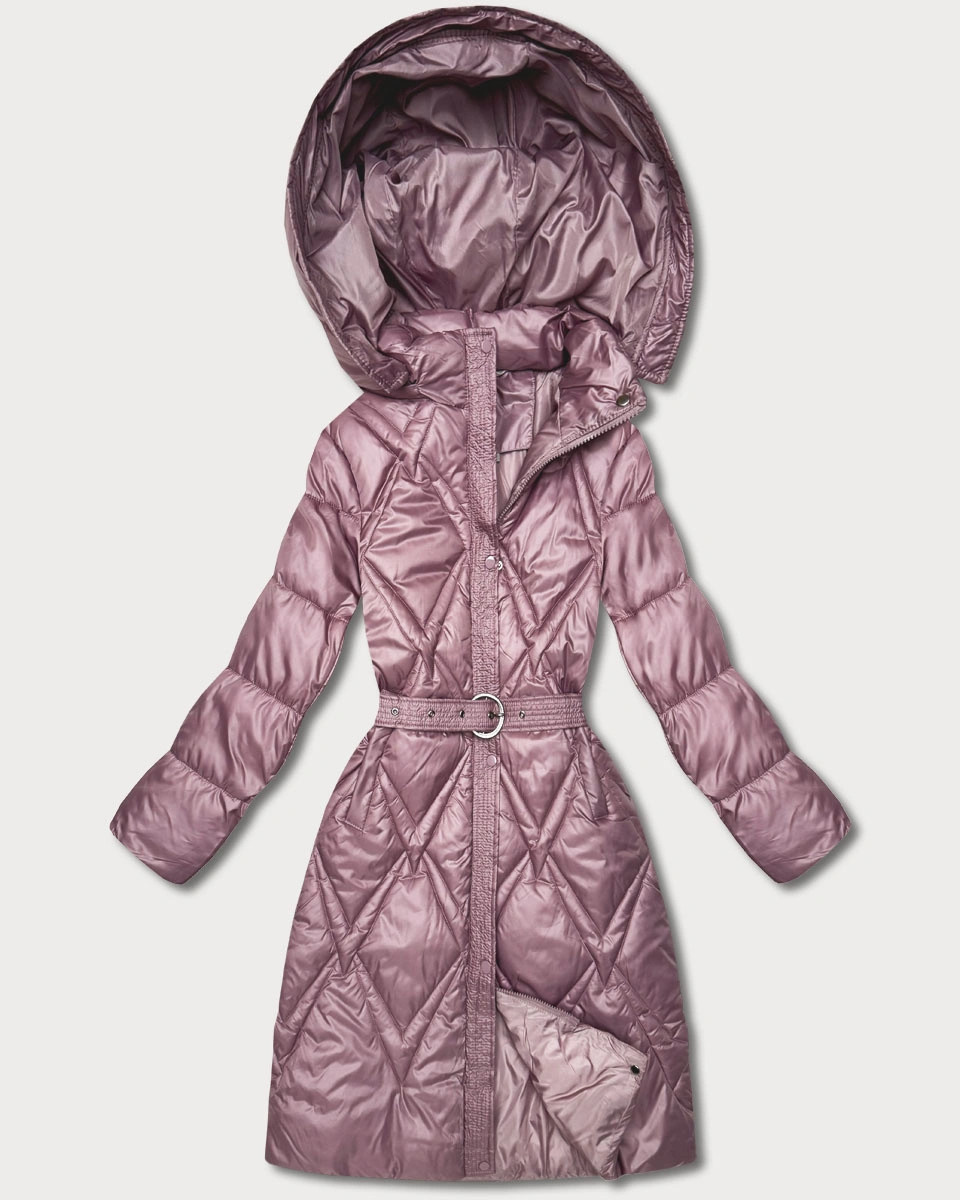Ružový prešívaný prechodný kabát s kapucňou Goodlookin (Y3-9215-52) odstíny růžové XXL (44)