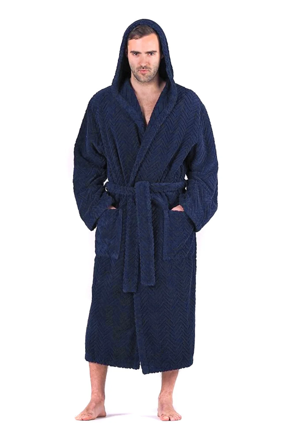 Pánsky župan Athena s kapucňou 3116 tmavomodrý - Vestis L