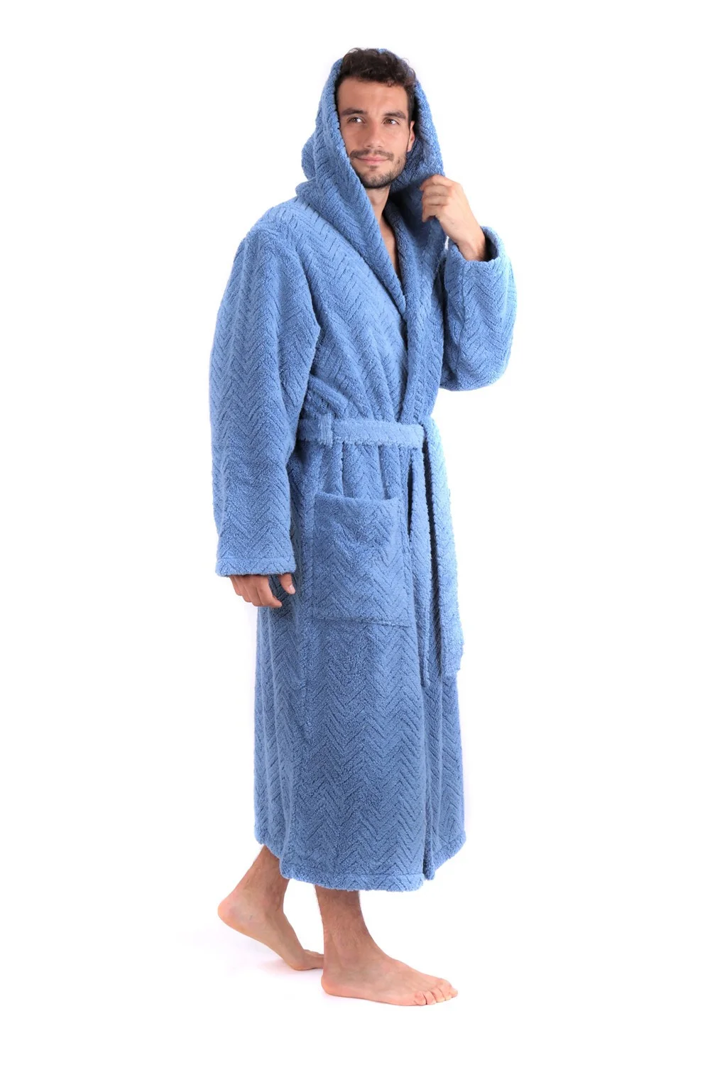 Pánsky župan Athena s kapucňou 3116 denim - Vestis L