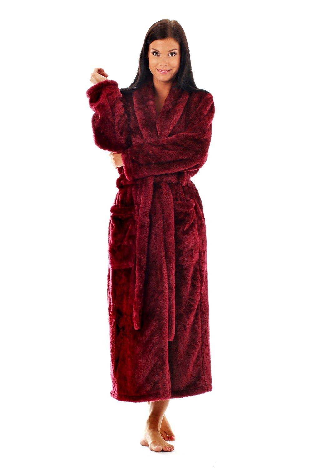 Dámsky župan LIlly extra 2120 burgundy - Vestis XXL