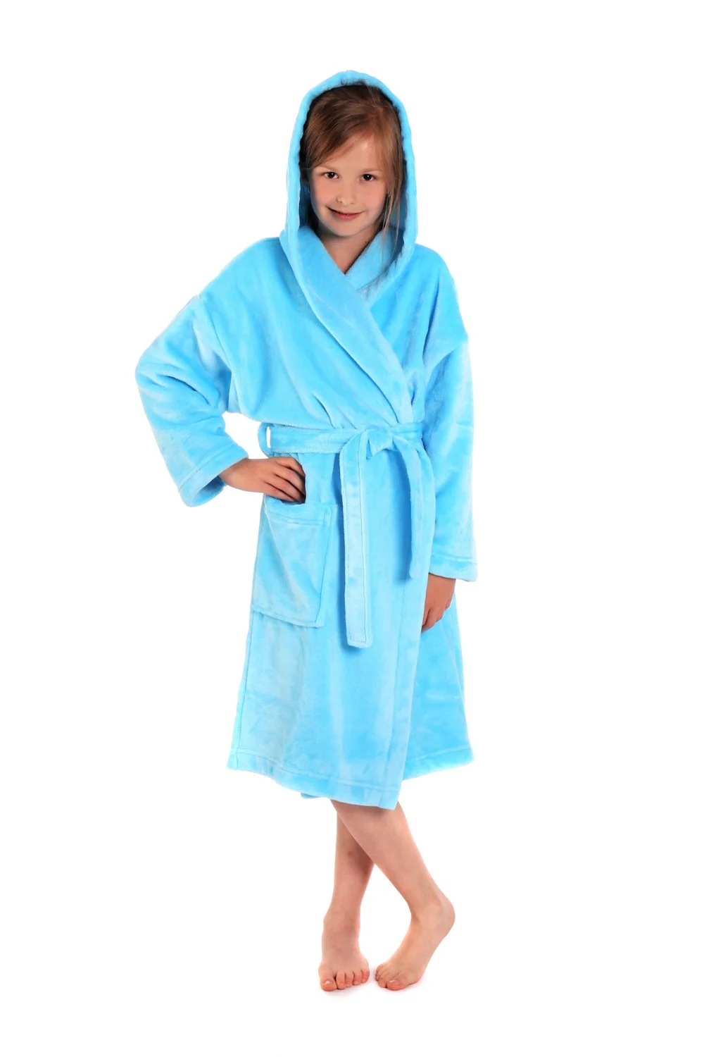 Detský župan Siena s kapucňou 9156 tyrkysový - Vestis dětské č.128