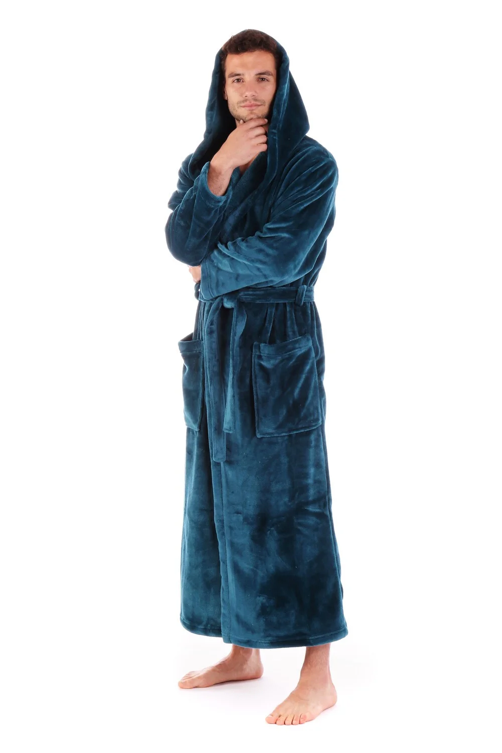 Pánsky župan Siena 3156 Oversized Hooded Petrol - Vestis nadměr 6XL