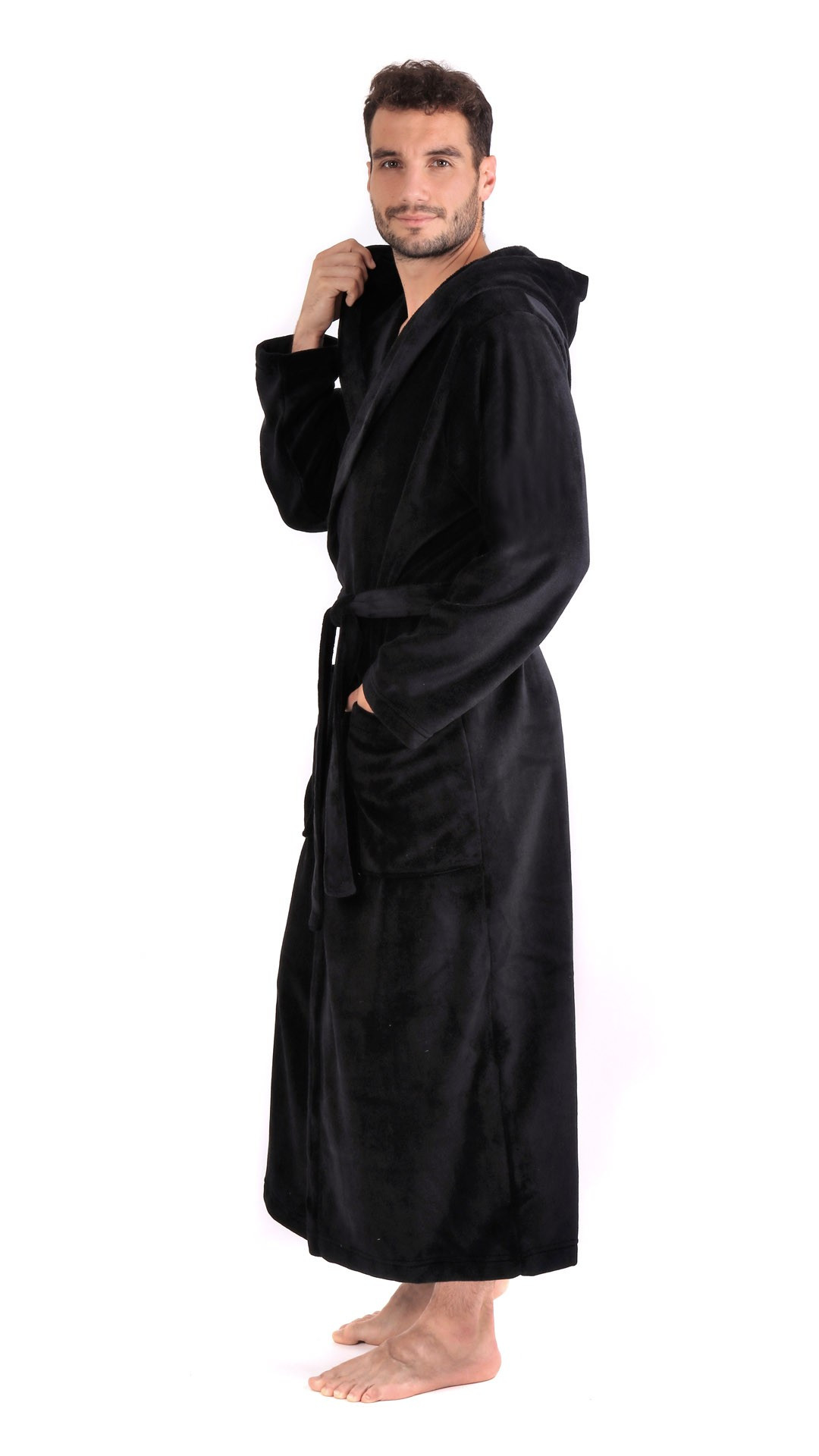 župan Milano s kapucňou 3130 čierny XL