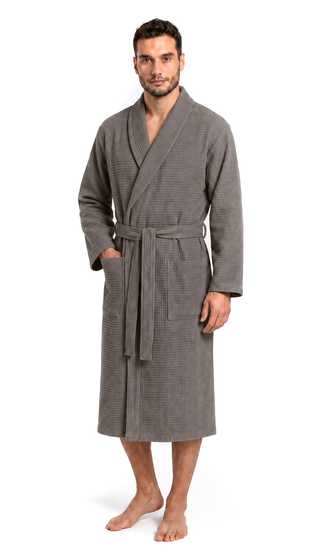 Pánský vaflový župan Vestis Saimaa Organic Grey M