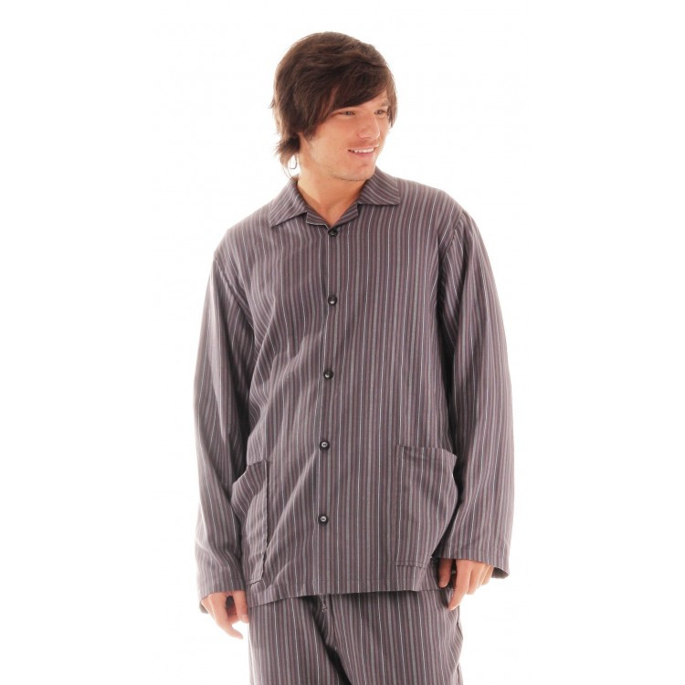 FRED - pánske pyžamo šedý prúžok XXL pyžamo pyžamo fred 9501