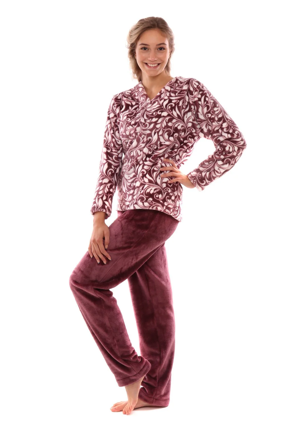 Dámské pyžamo Flora 6456 mave wine - Vestis M (obrázek 3)