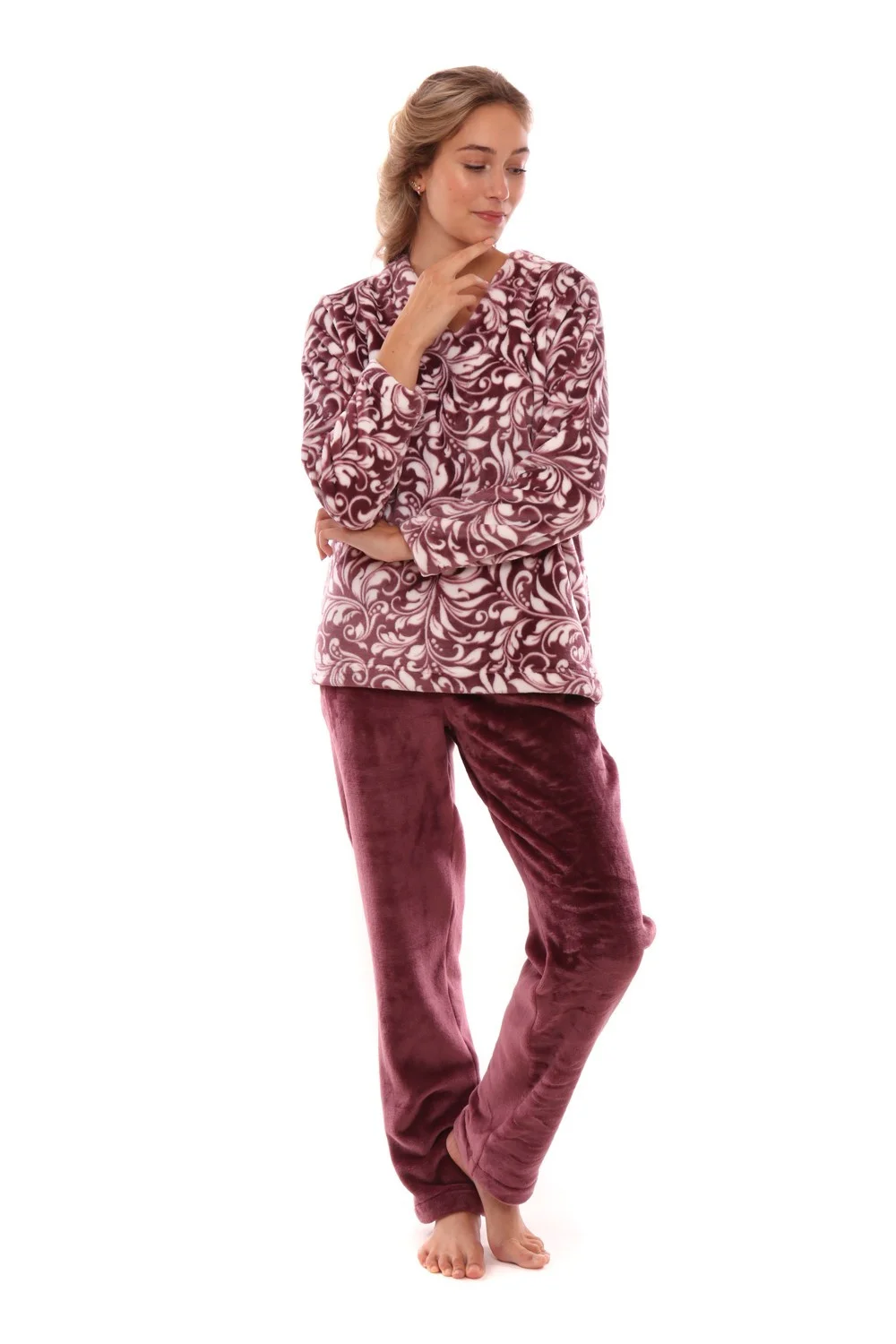 Dámské pyžamo Flora 6456 mave wine - Vestis M (obrázek 5)