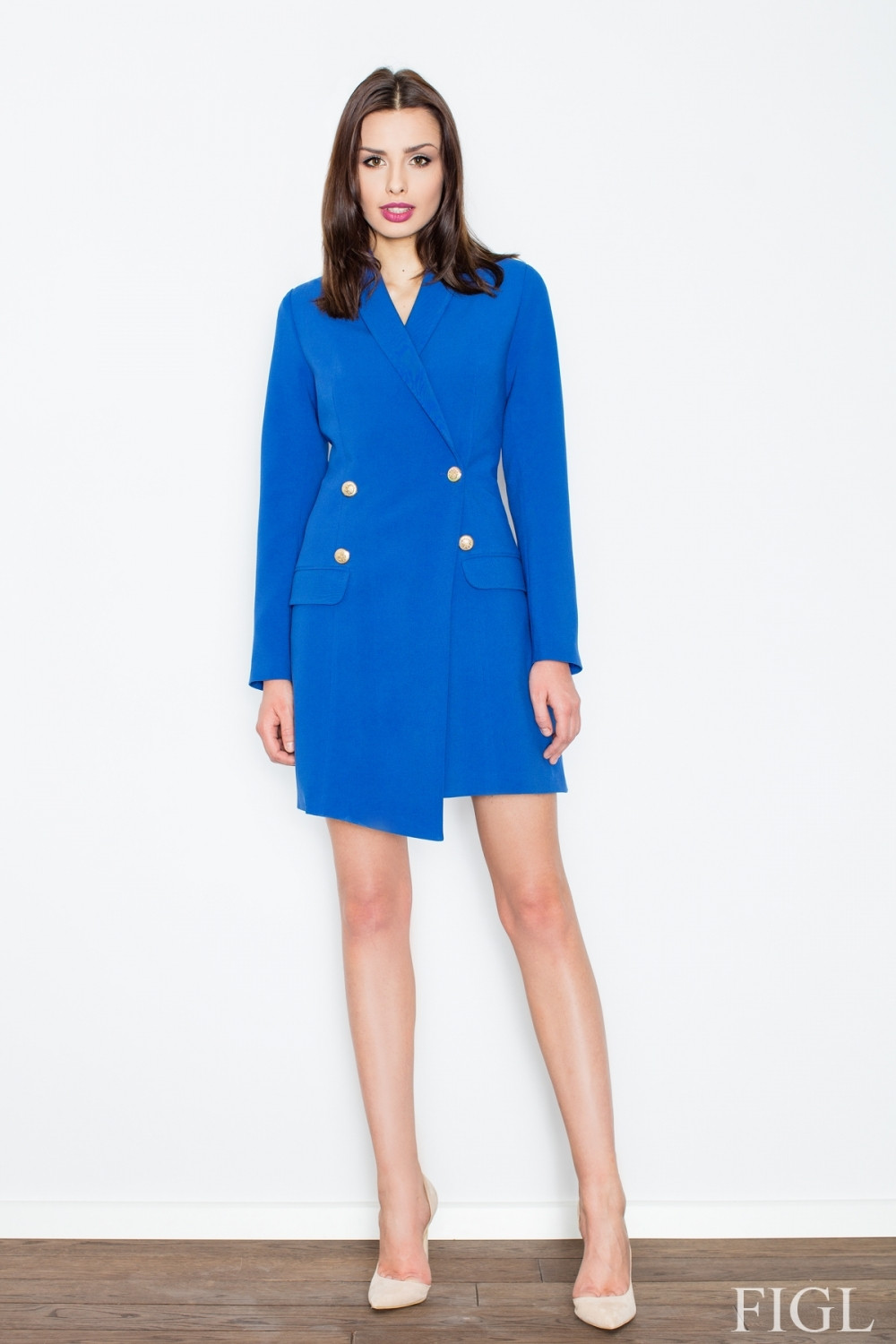 E-shop Dámsky kabát M447 blue - fígľov Modrá S