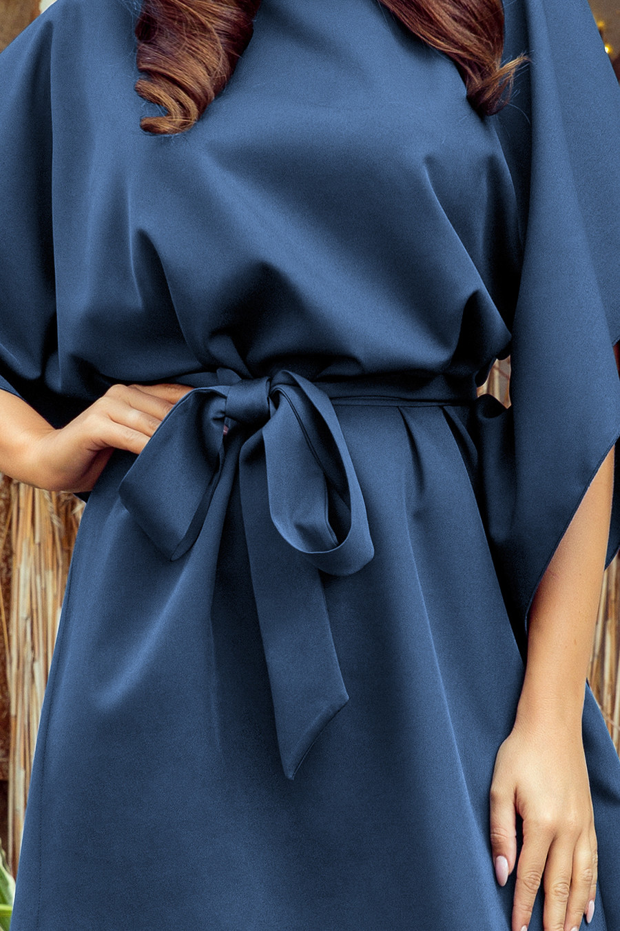 Dámské šaty 287-7 Sofia - NUMOCO Barva: Modrá, Velikost: 2XL/3XL