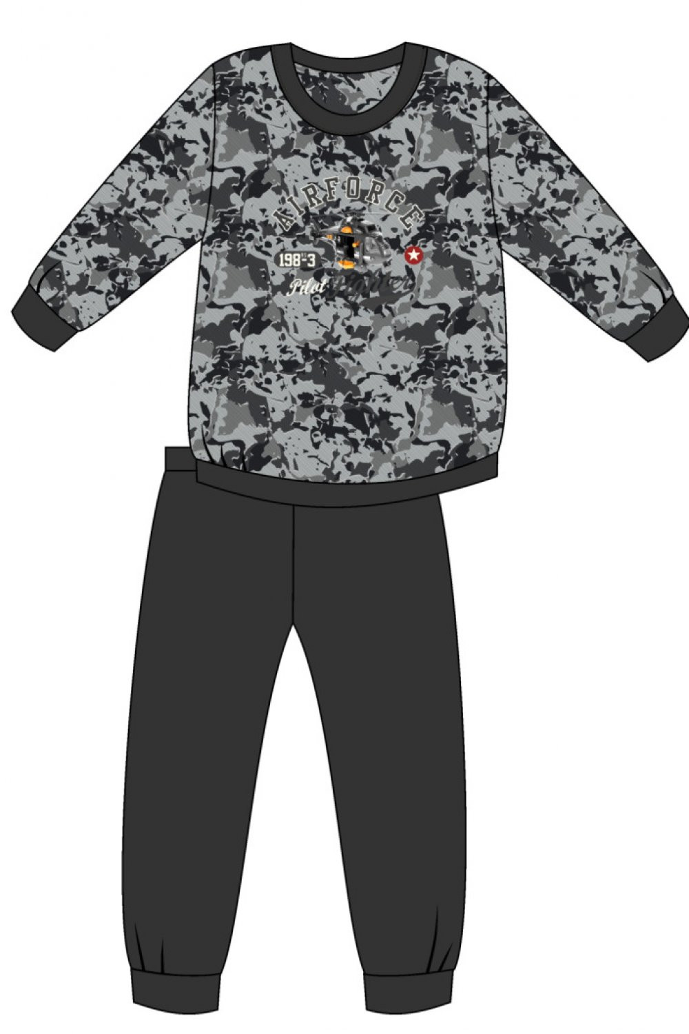 Chlapecké pyžamo 454/118 Air force - CORNETTE grafitová 134/140