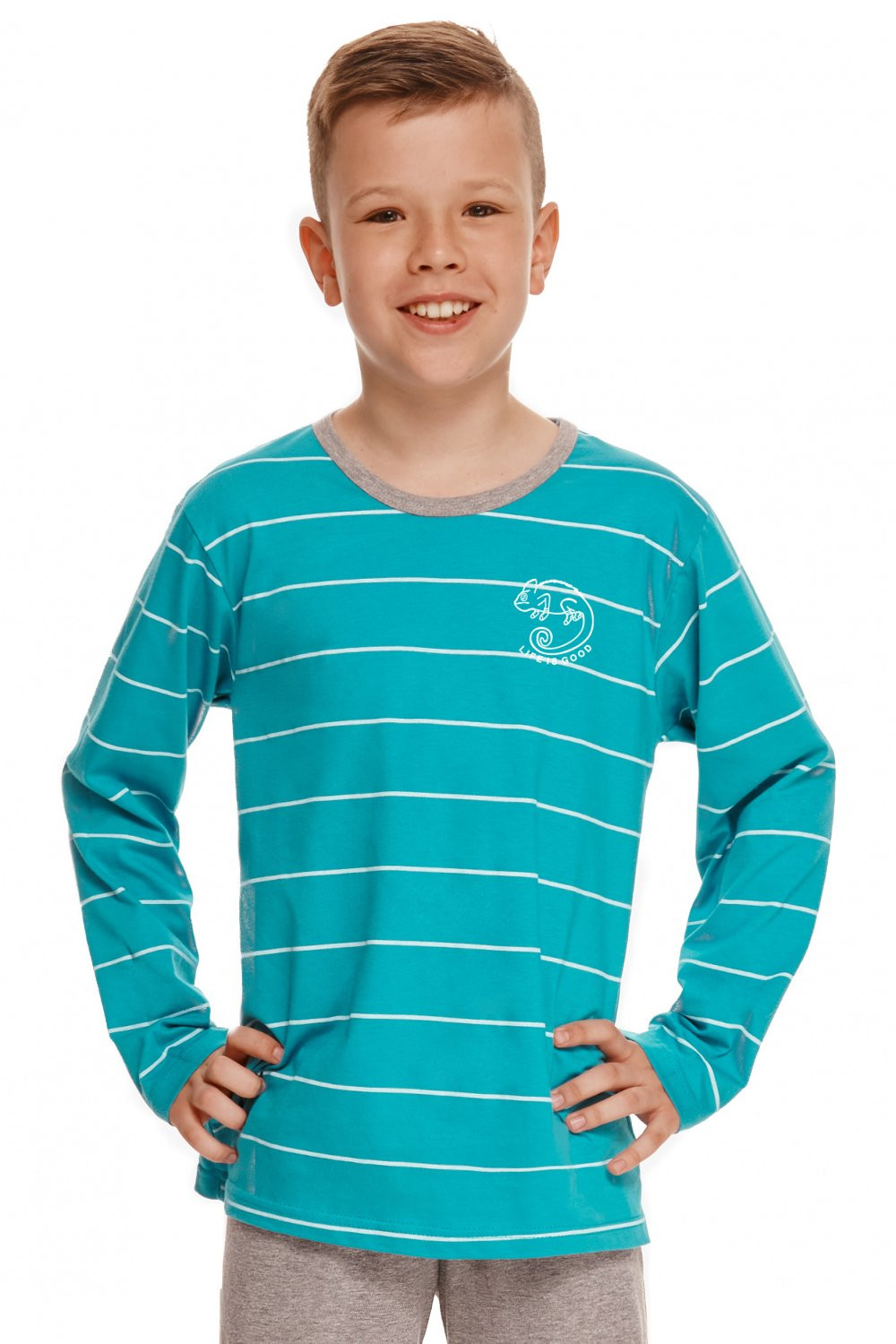Levně Chlapecké pyžamo 2621 Harry turquoise - TARO tyrkysová 92