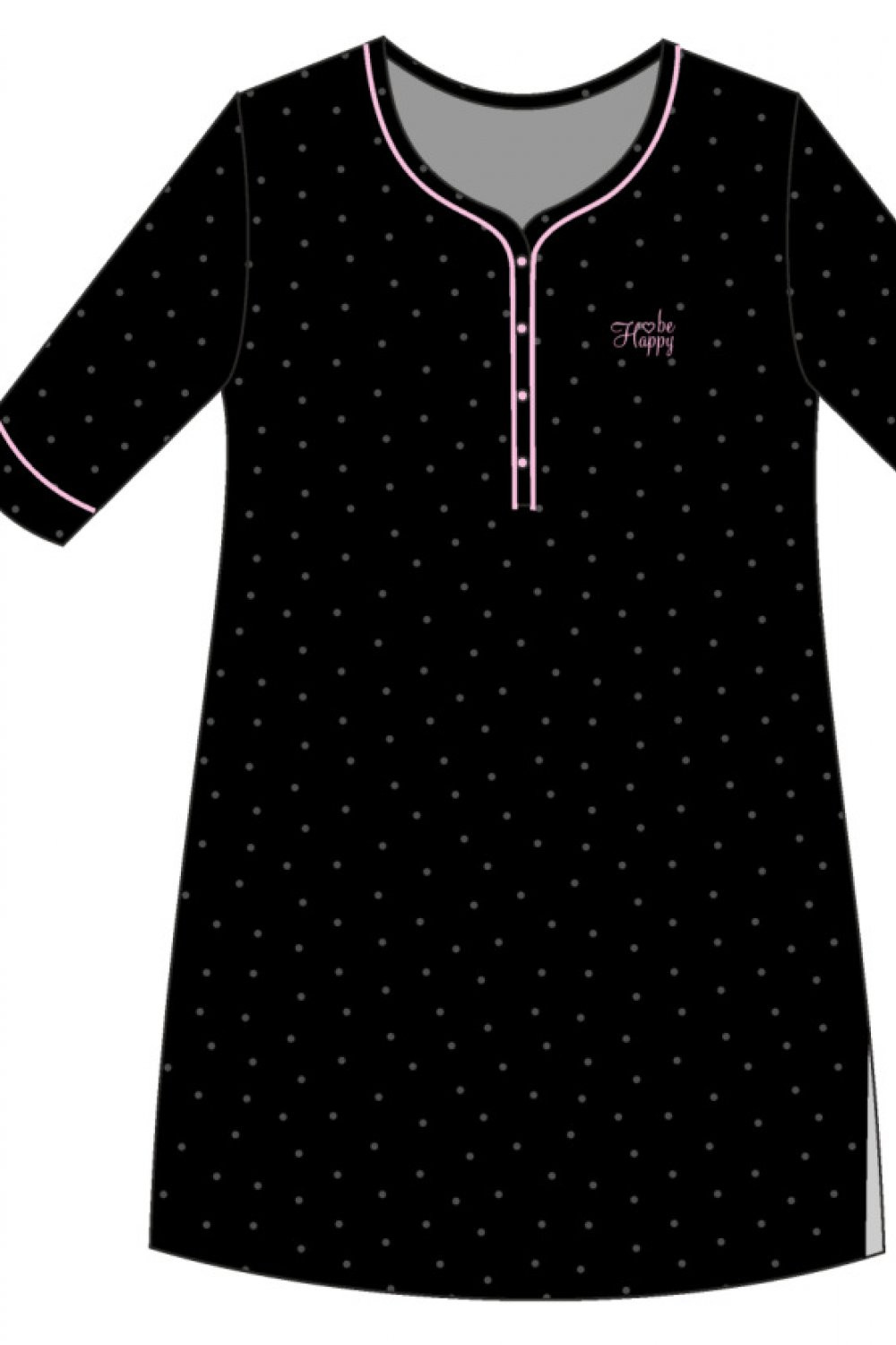 Noční košile Be 2 černá L model 16192795 - Cornette