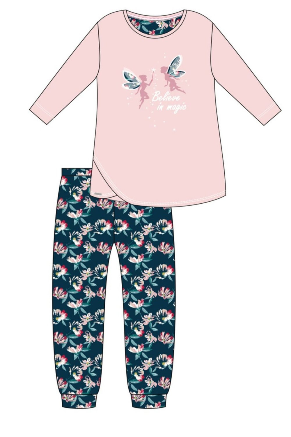 Dívčí pyžamo 964/158 Fairies - CORNETTE Růžová 134/140