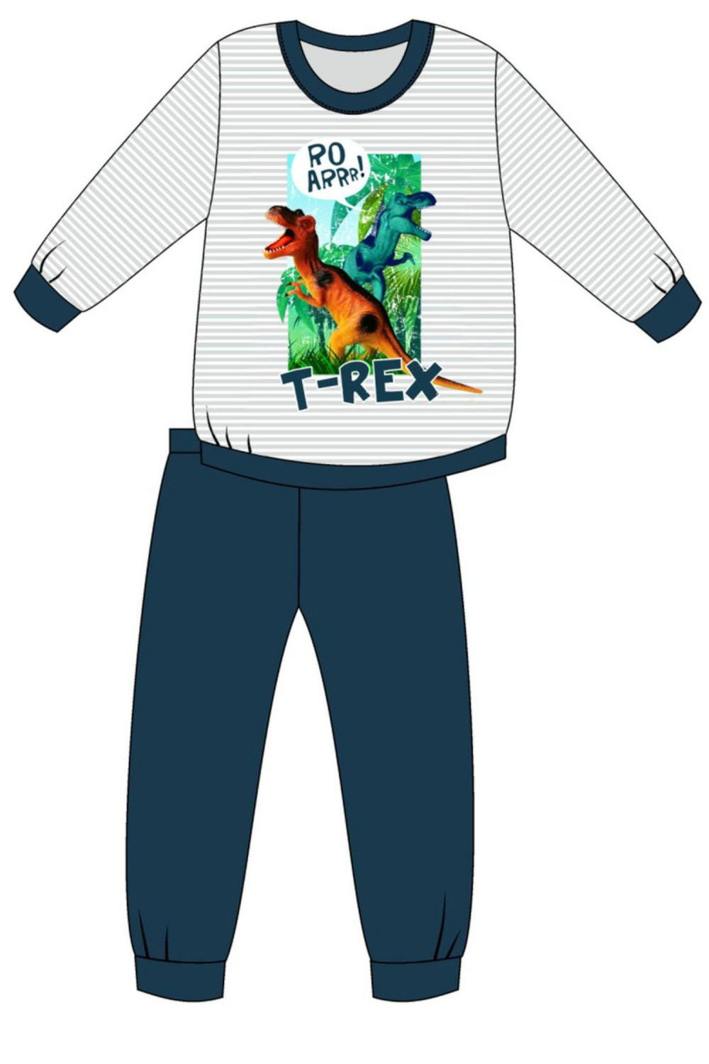 Chlapecké pyžamo 478/127 T-rex - CORNETTE Barva: melanž, Velikost: 86/92