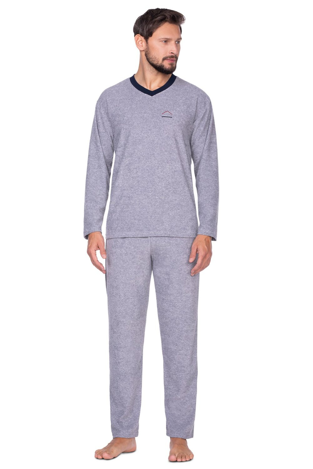 Pánské pyžamo 592 grey plus - REGINA melanž XXL