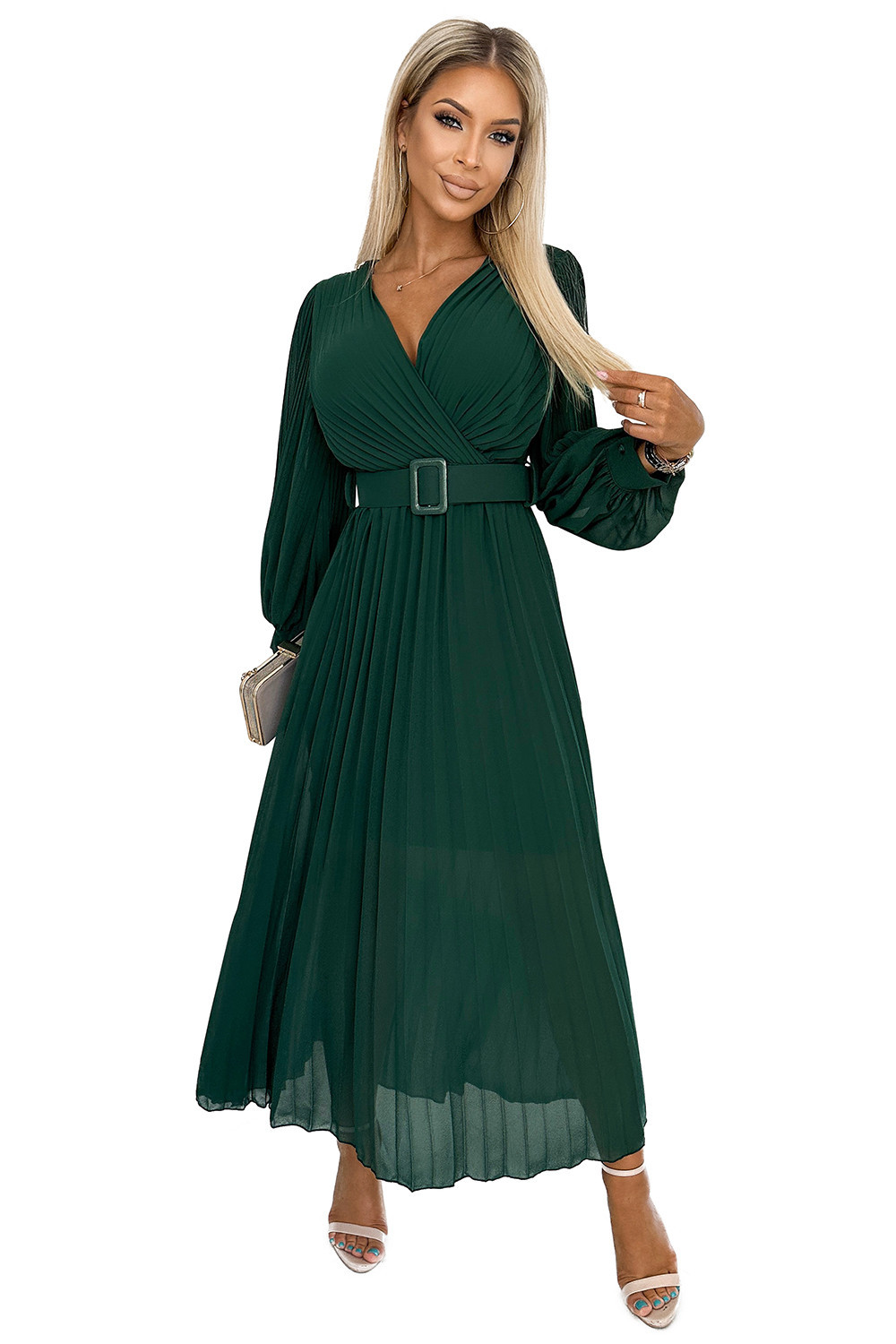 Dámské šaty 414-1 KLARA - NUMOCO Zelená Univerzální