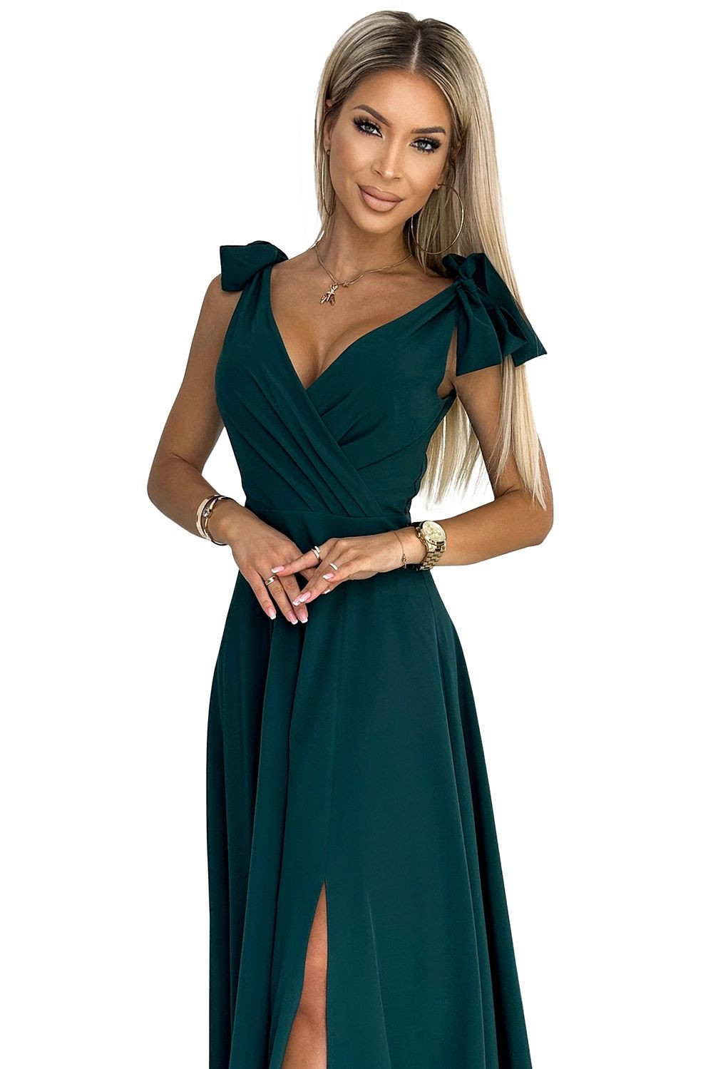 Dámské šaty 405-4 ELENA - NUMOCO Zelená XL