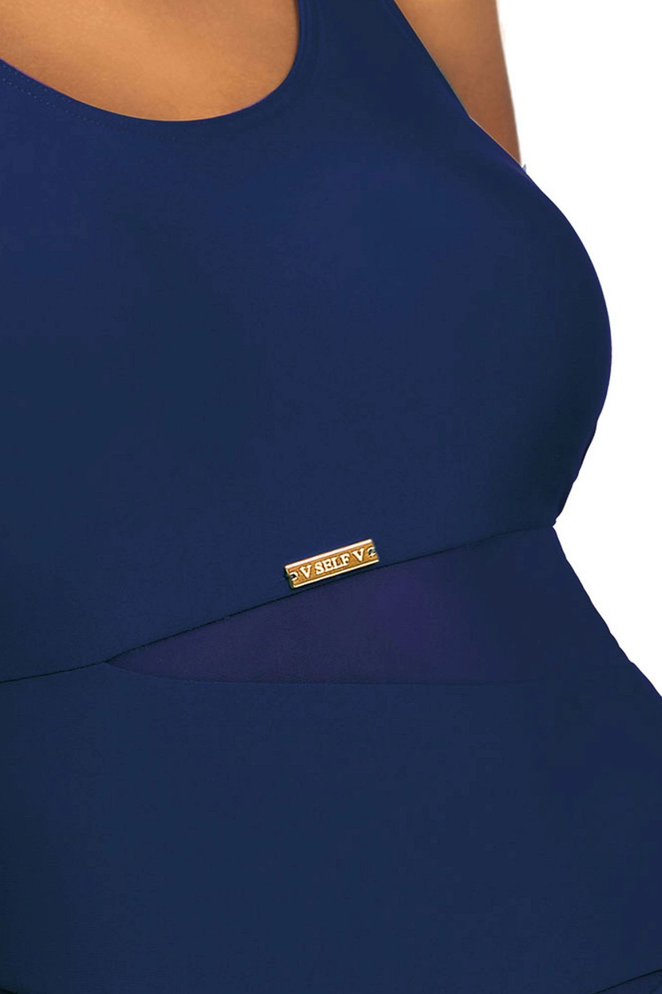 Dámské jednodílné plavky S36 31 Fashion sport - SELF tmavě modrá M
