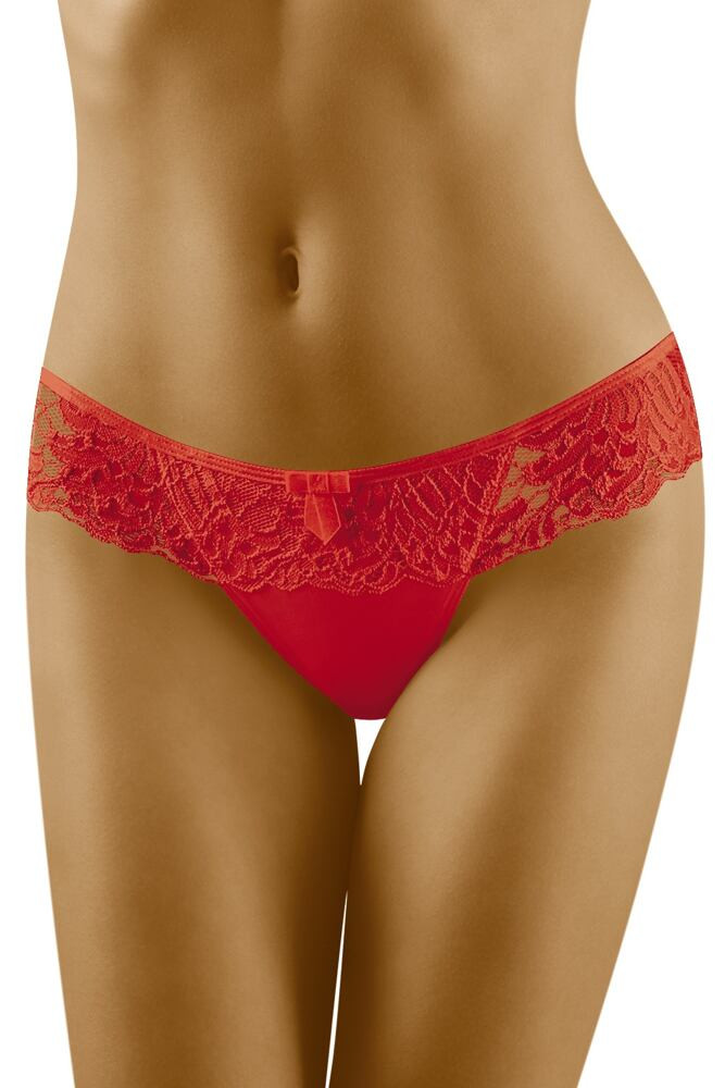 Dámské krajkové brazilky model 17125202 červené - Wolbar Barva: červená, Velikost: L