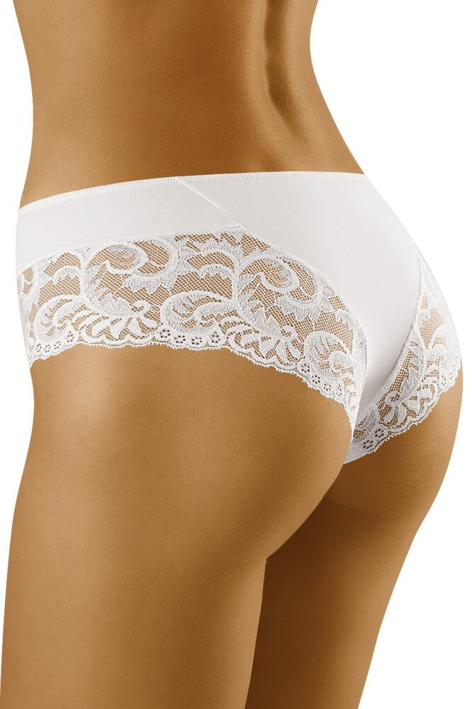 Dámské kalhotky s krajkou model 15557618 bílé - Wolbar Barva: bílá, Velikost: M