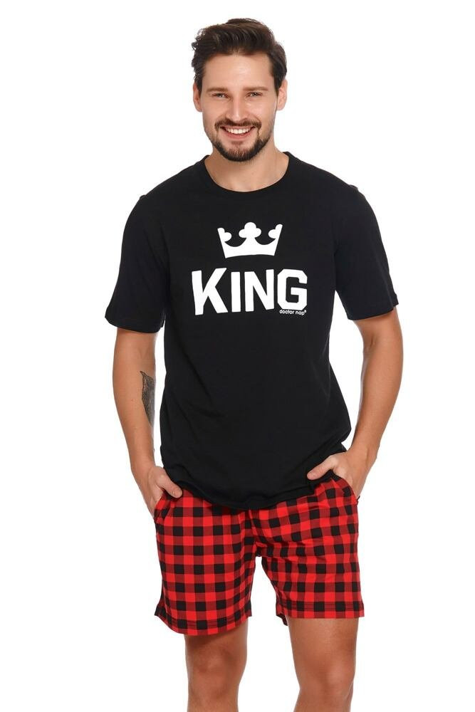 Krátké pánské pyžamo King černé S