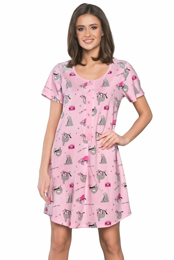 Dámská noční košile model 16166762 růžová L - Italian Fashion