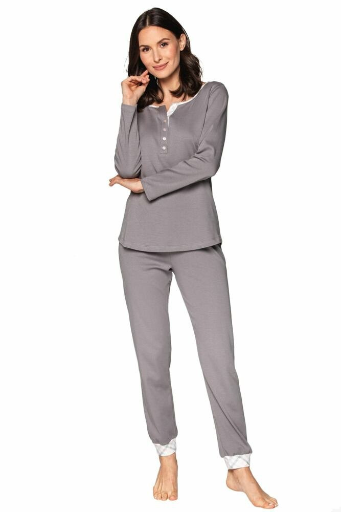 Luxusní dámské pyžamo Debora šedé šedá 3XL