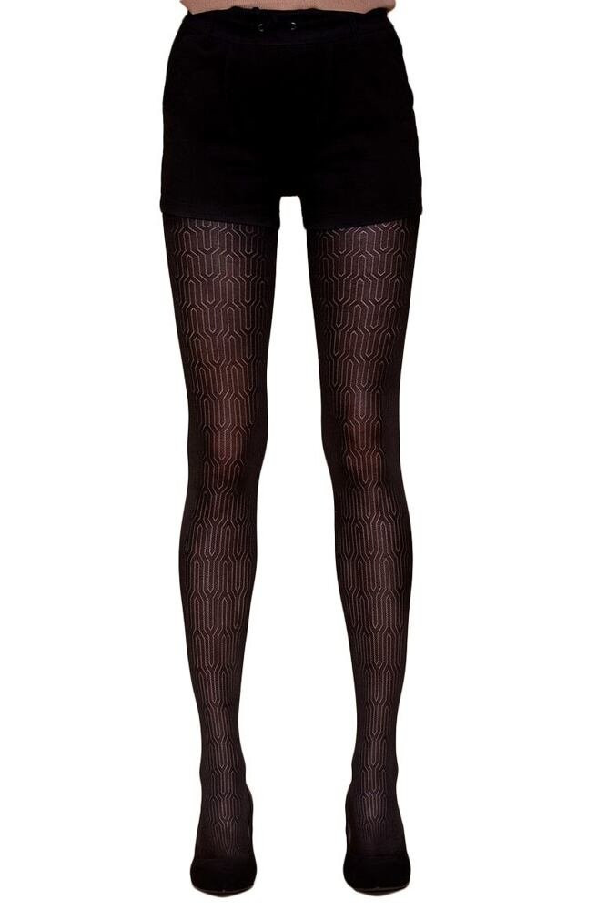 Punčochové kalhoty Rica černé se vzorem Barva: černá, Velikost: XL