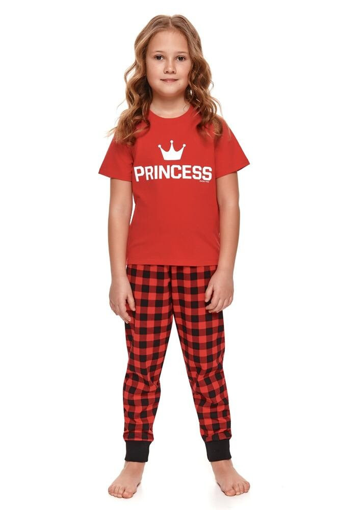 Dívčí pyžamo Princess II červené červená 110/116
