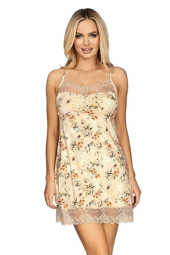 Luxusní dámská košilka Vetana se vzorem květin béžová XL