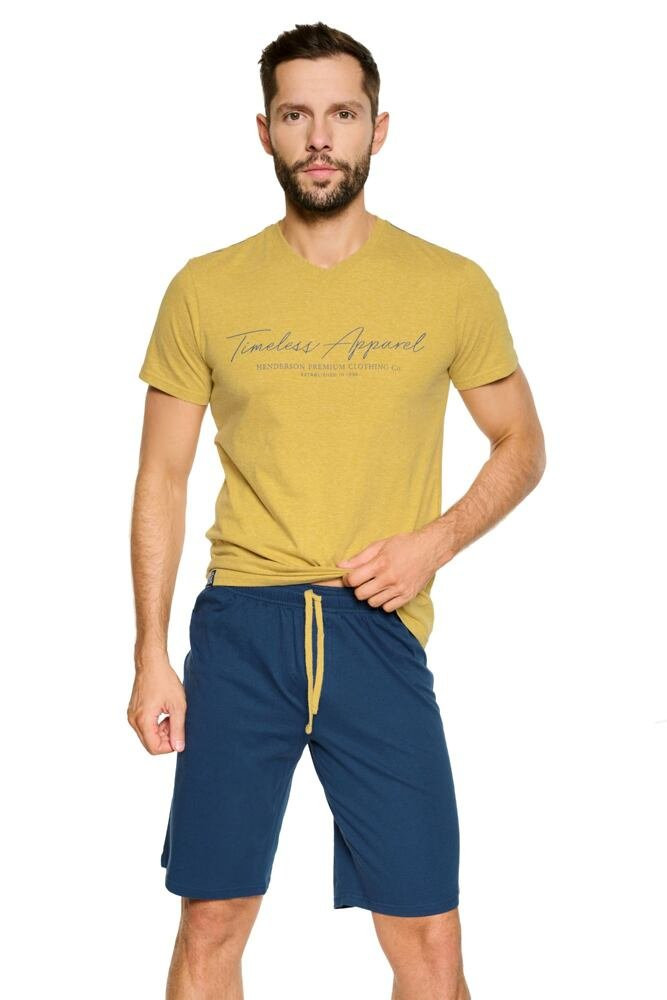Pánské pyžamo Pulse žlutohnědé XL