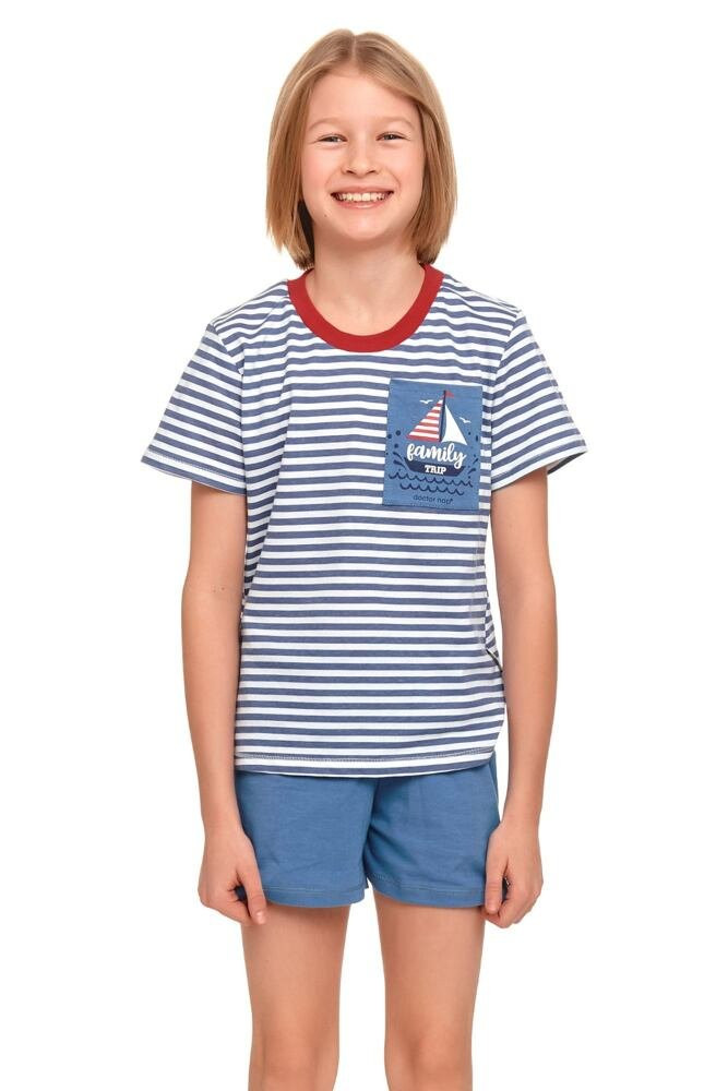 Dětské pyžamo Family Trip modré s lodičkou Barva: modrá, Velikost: 134/140