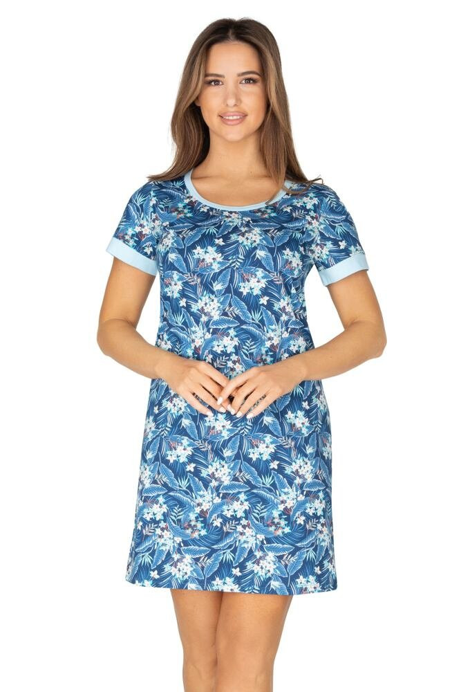 Dámská košilka model 17261117 modrá s květy - Regina Barva: modrá, Velikost: M