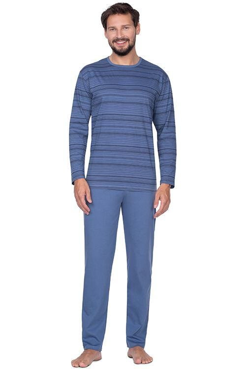 Pánské pyžamo Matyáš modré s pruhy L