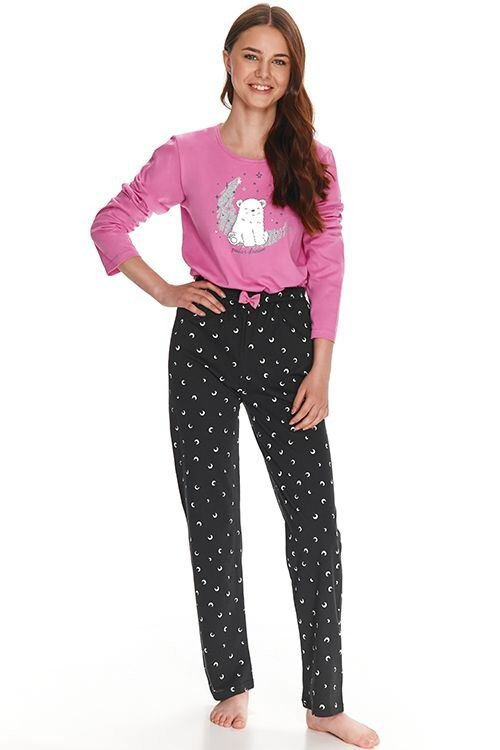 Dívčí pyžamo pro starší Suzan růžové s medvědem Barva: růžová, Velikost: 146