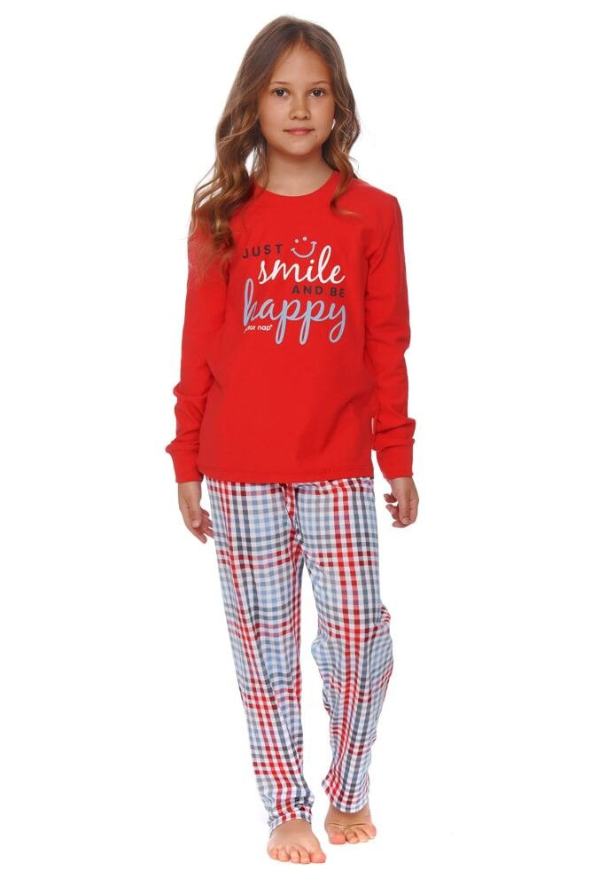 Dívčí pyžamo Flow červené smile Barva: červená, Velikost: 122/128