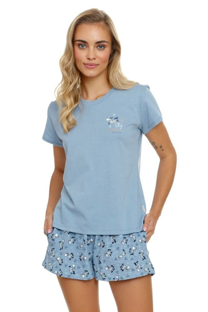 Dámské pyžamo světle modré model 18366072 - DN Nightwear Barva: modrá, Velikost: L