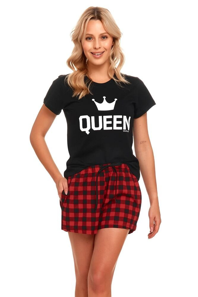 Dámské pyžamo Queen II černé Barva: černá, Velikost: XL