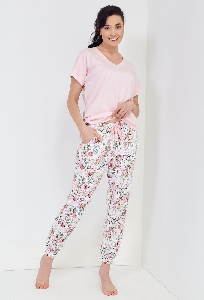 Dámské pyžamo Aromatica růžové dlouhé Barva: růžová, Velikost: S
