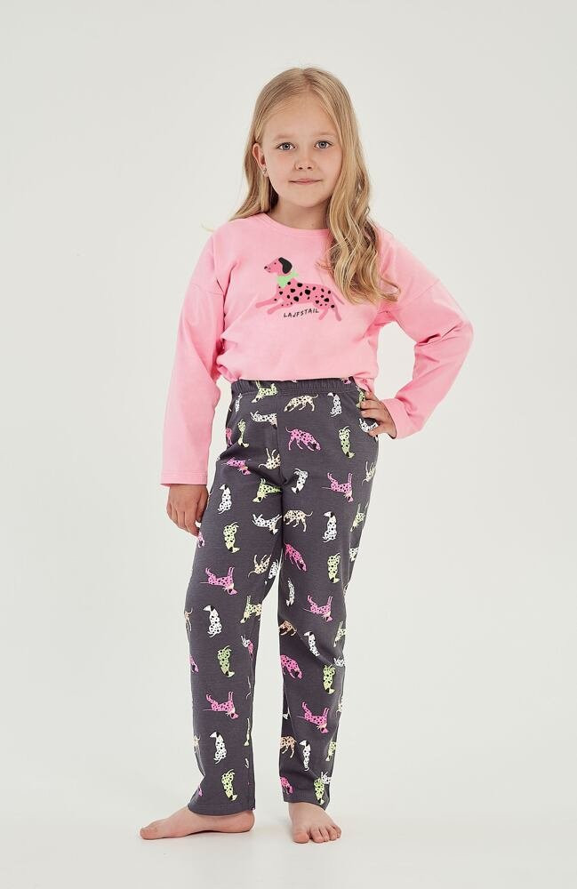 Dívčí pyžamo Ruby růžové s dalmatinem růžová 116