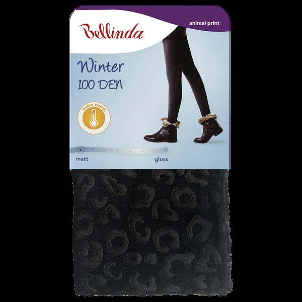 Dámské zimní punčocháče, extra hřejivé WINTER 100 DEN - BELLINDA - animal print L (obrázek 4)