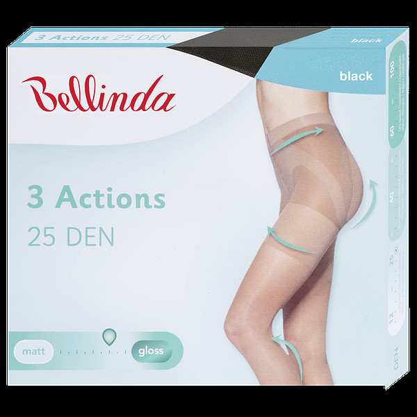 Formujúce pančuchové nohavice 3ACTIONS 25 DEN - Bellinda - čierna L