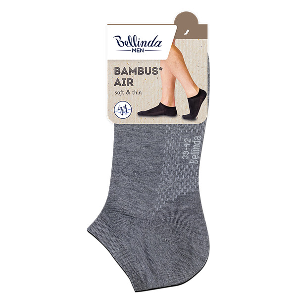 Krátke pánske bambusové ponožky BAMBUS AIR IN-SHOE SOCKS - Bellinda - šedá 43 - 46