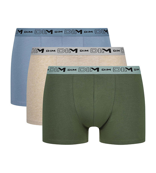Pánské boxerky z bio bavlny 3ks DIM GOTS COTTON STRETCH BOXER 3x - DIM - zelená L (obrázek 3)