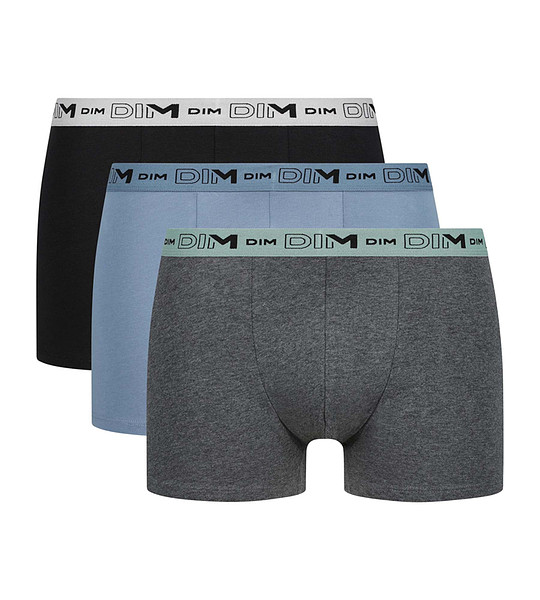 Pánské boxerky z bio bavlny 3ks DIM GOTS COTTON STRETCH BOXER 3x - DIM - šedá XL (obrázek 3)